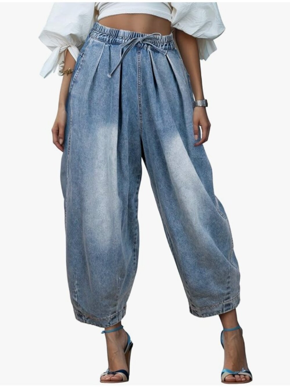 Women's Wide Leg Baggy Jeans - Picture 1 of 10